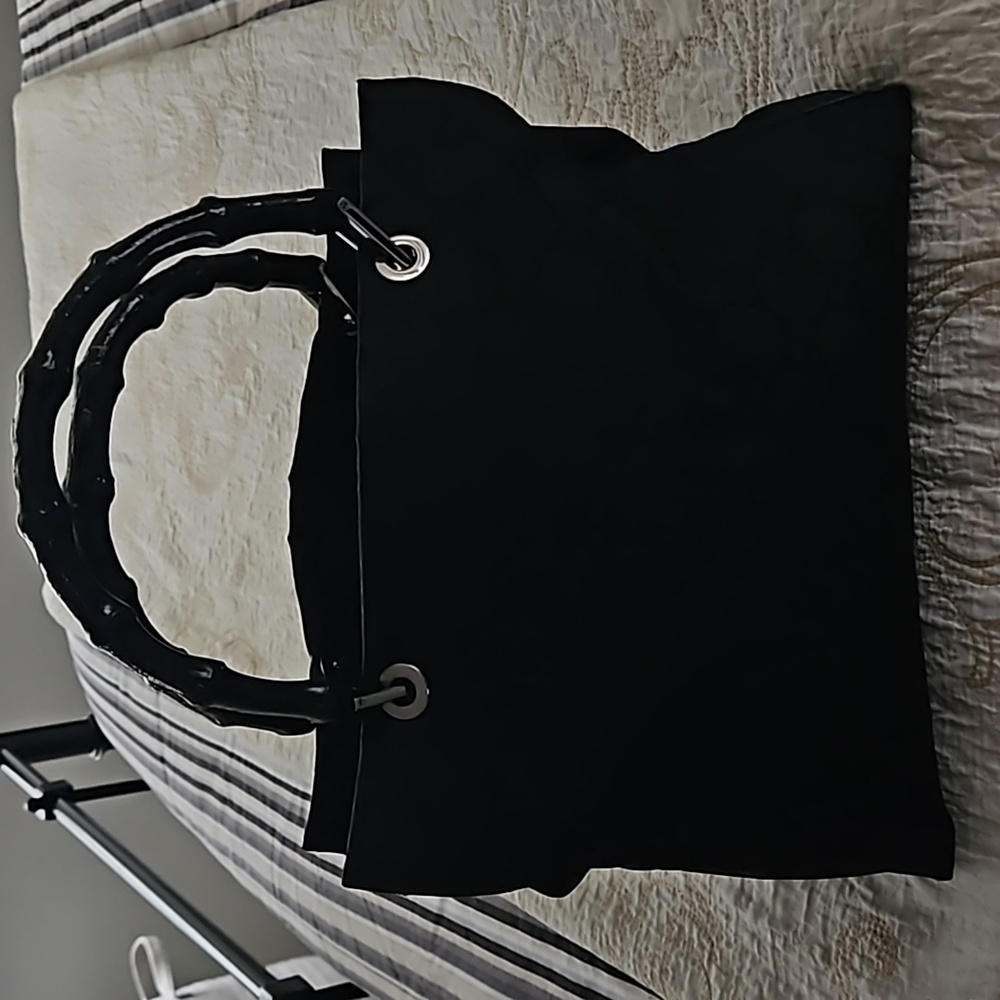 Gucci monogram bamboo handle tote